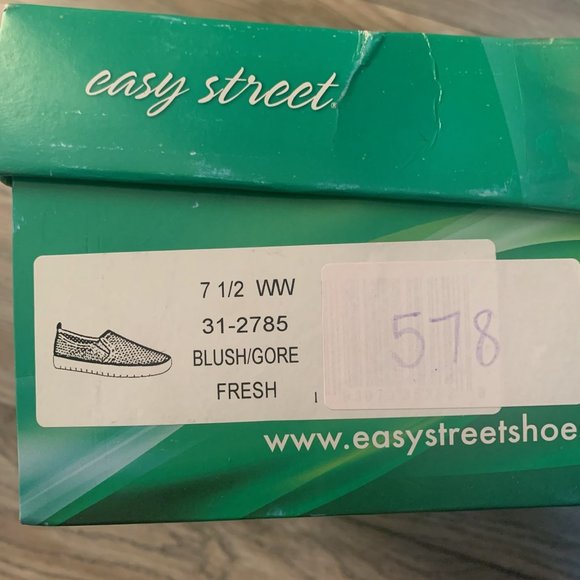 NWT EASY STREET FRESH SLIP ON‎ PERFORATED SNEAKER SHOES BLUSH GORE 7.5 - Picture 10 of 11